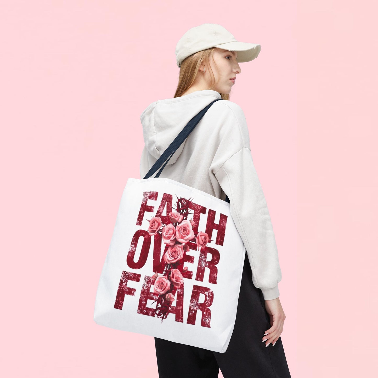 "Faith Over Fear" — Inspirational Tote Bag