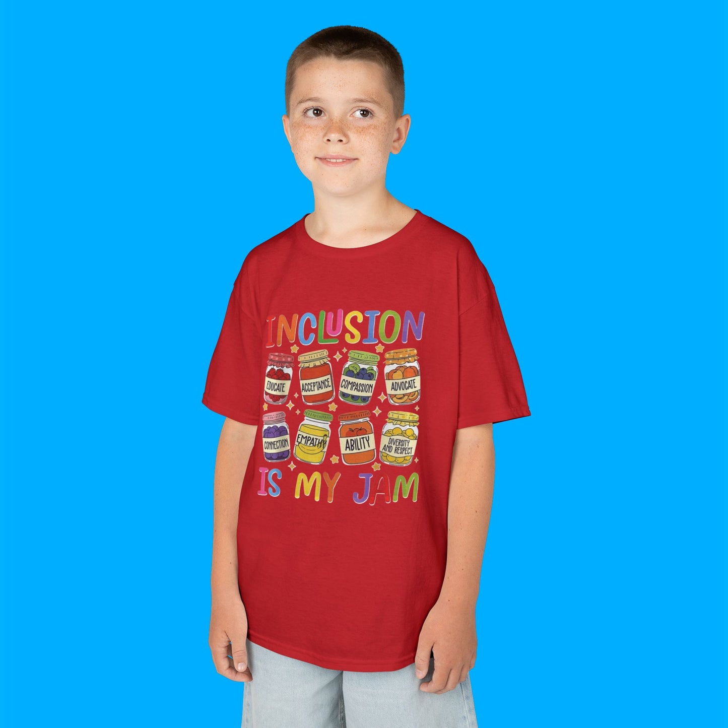 "Inclusion Is My Jam" — Rainbow Graphic Kids Tee