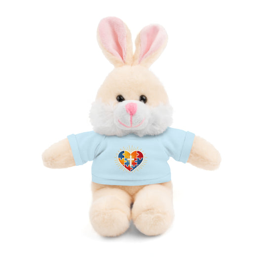"Autism Puzzle Heart" — Teddy Plush Bear with Tee