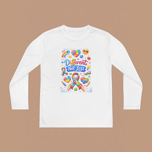 "Different Not Less" — Autism Awareness Youth Long Sleeve
