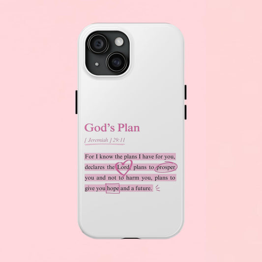 "God's Plan Jeremiah 29:11" — Inspirational Tough Phone Case