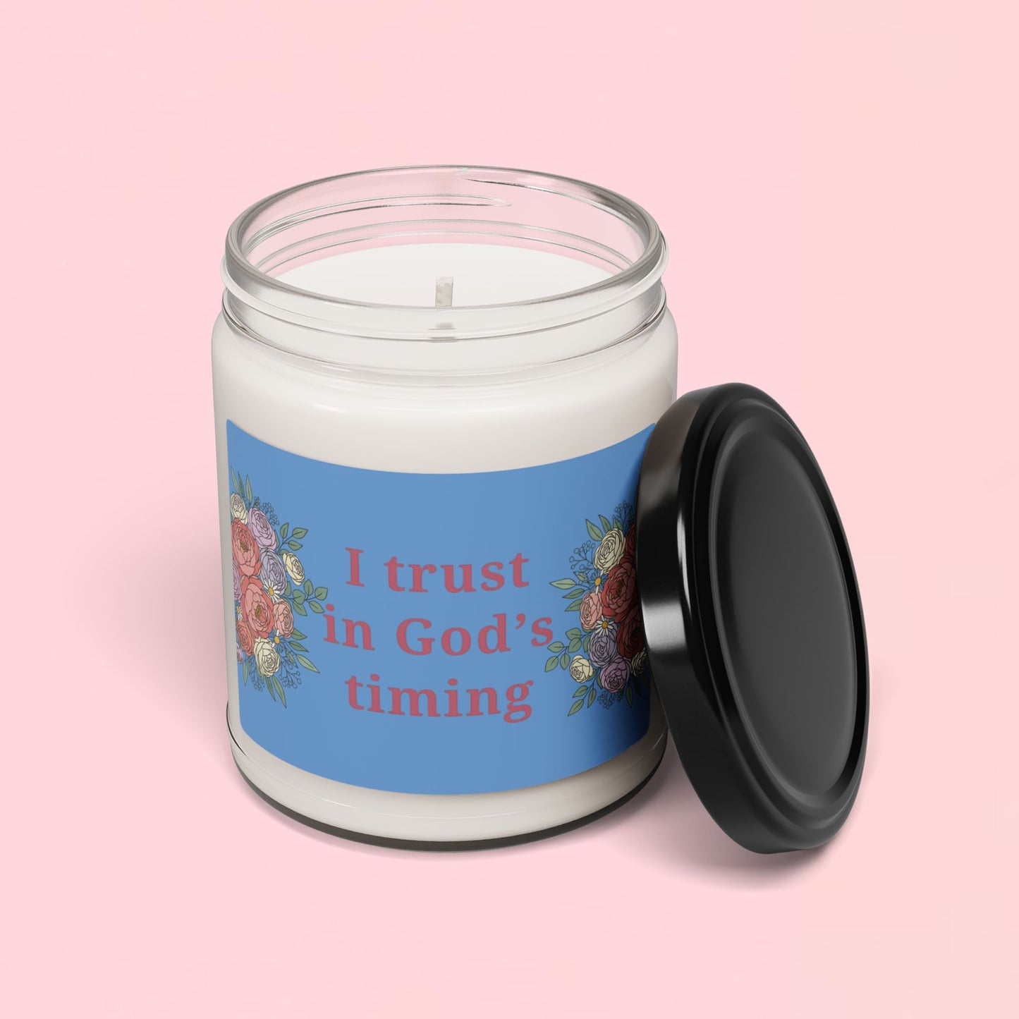"I Trust in God's Timing" — Inspirational 9oz Scented Soy Candle