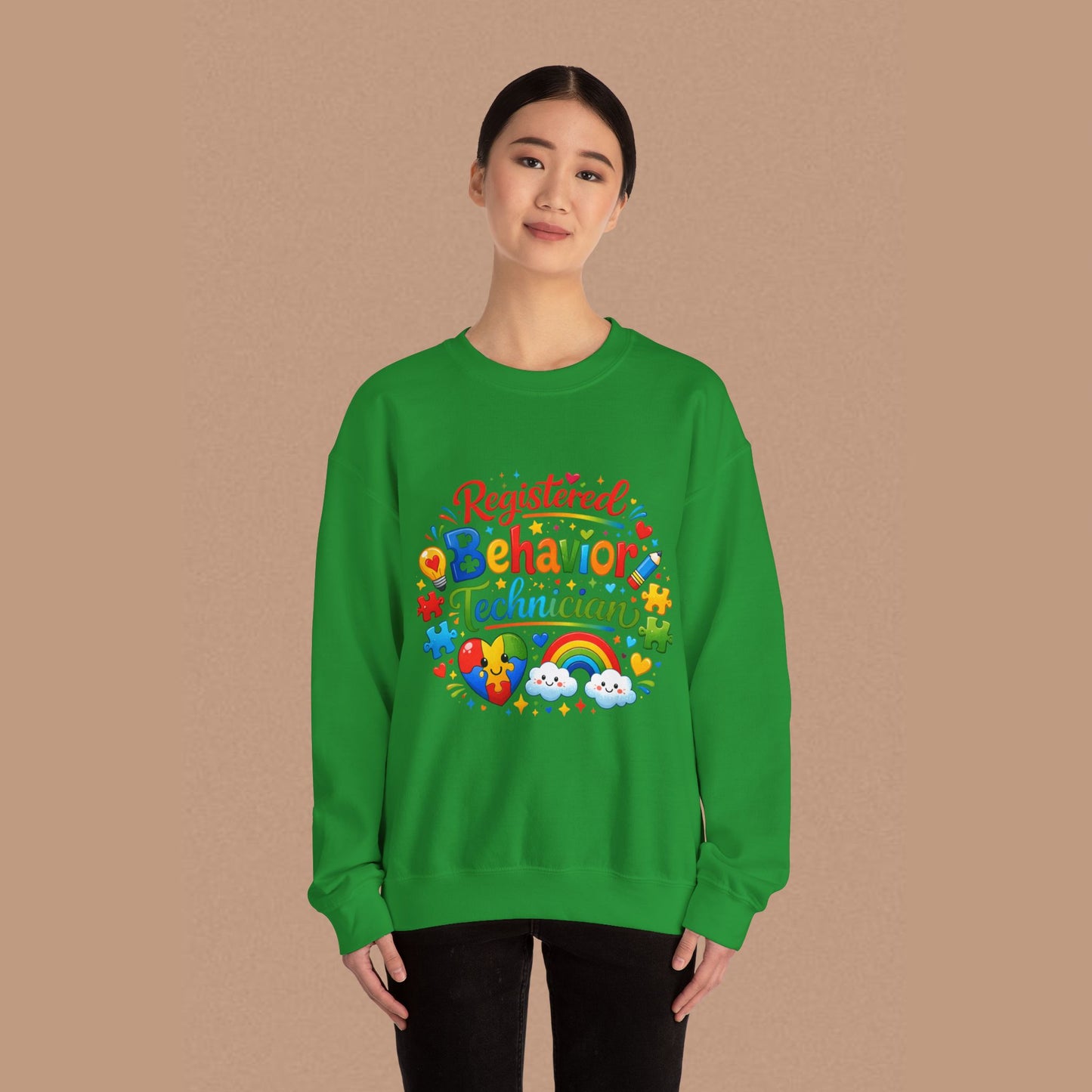 "Registered Behavior Technician" — Colorful Graphic Sweatshirt