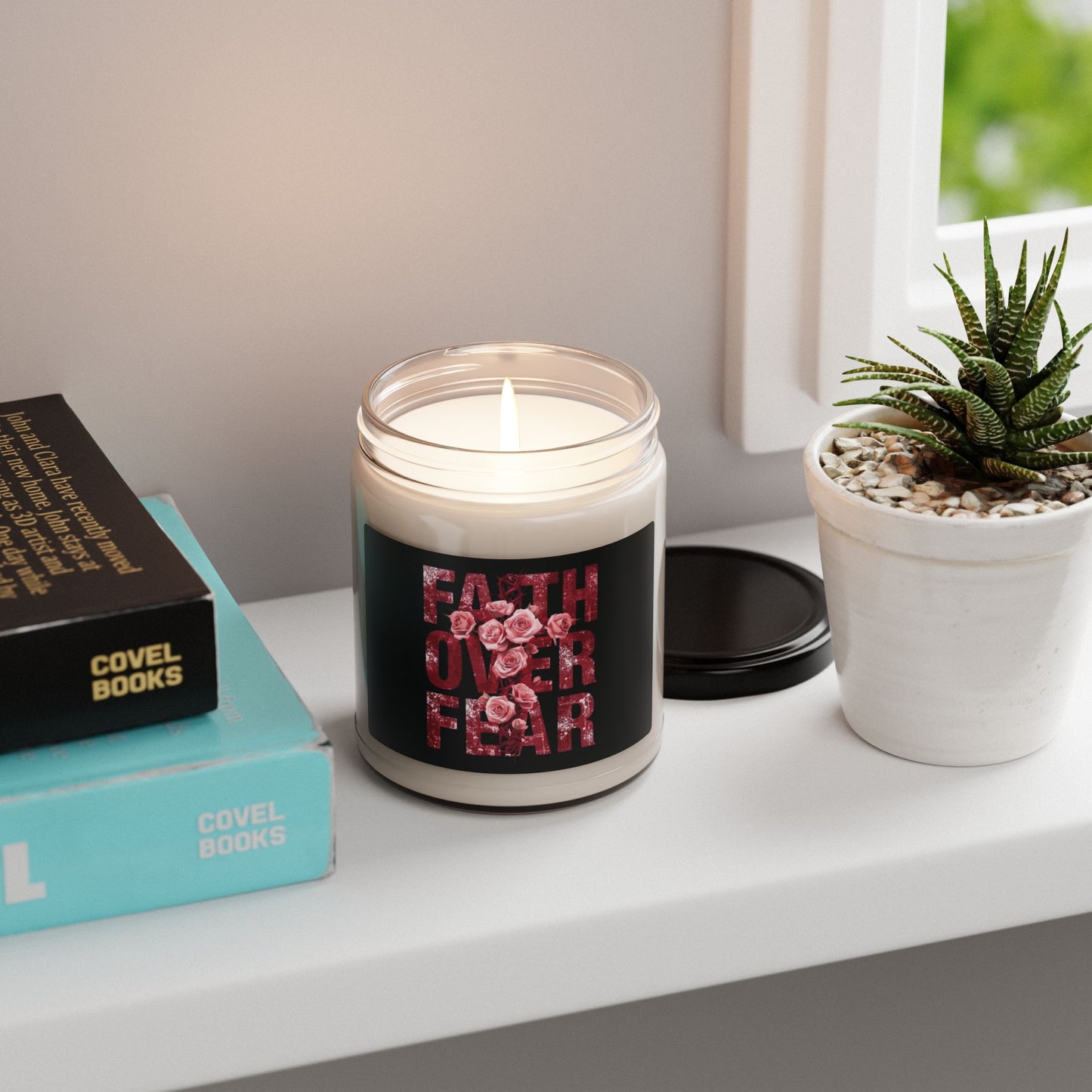 "Faith Over Fear" — Motivational 9oz Scented Soy Candle