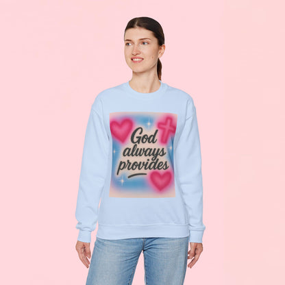 "God Always Provides" — Inspirational Graphic Sweatshirt