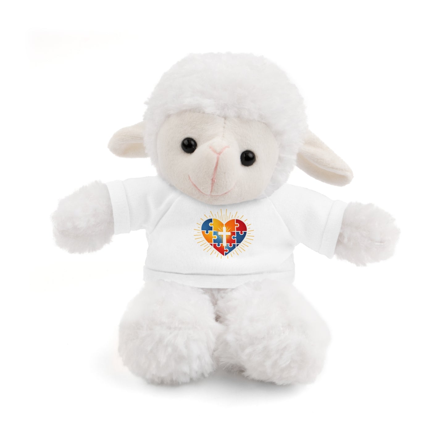 "Autism Puzzle Heart" — Teddy Plush Bear with Tee