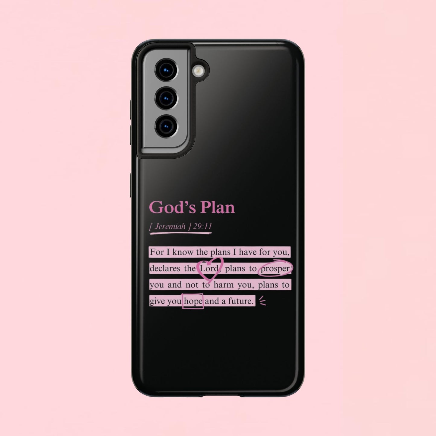 "God’s Plan Jeremiah 29:11" — Inspirational Tough Phone Case