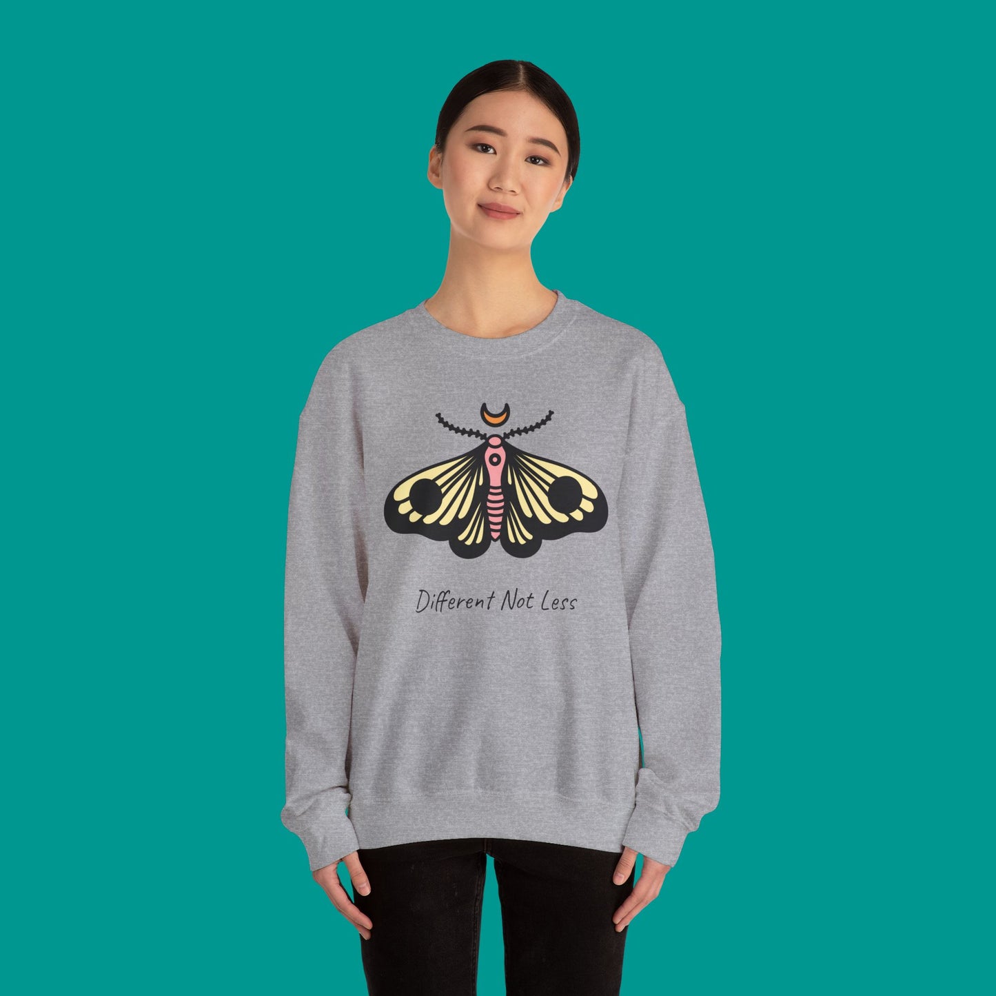"Different Not Less" — Inspirational Graphic Sweatshirt