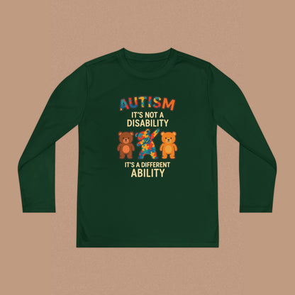 "Autism It's Not A Disability, It's A Different Ability" — Autism Awareness Youth Long Sleeve