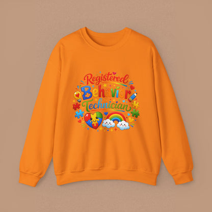 "Registered Behavior Technician" — Colorful Graphic Sweatshirt