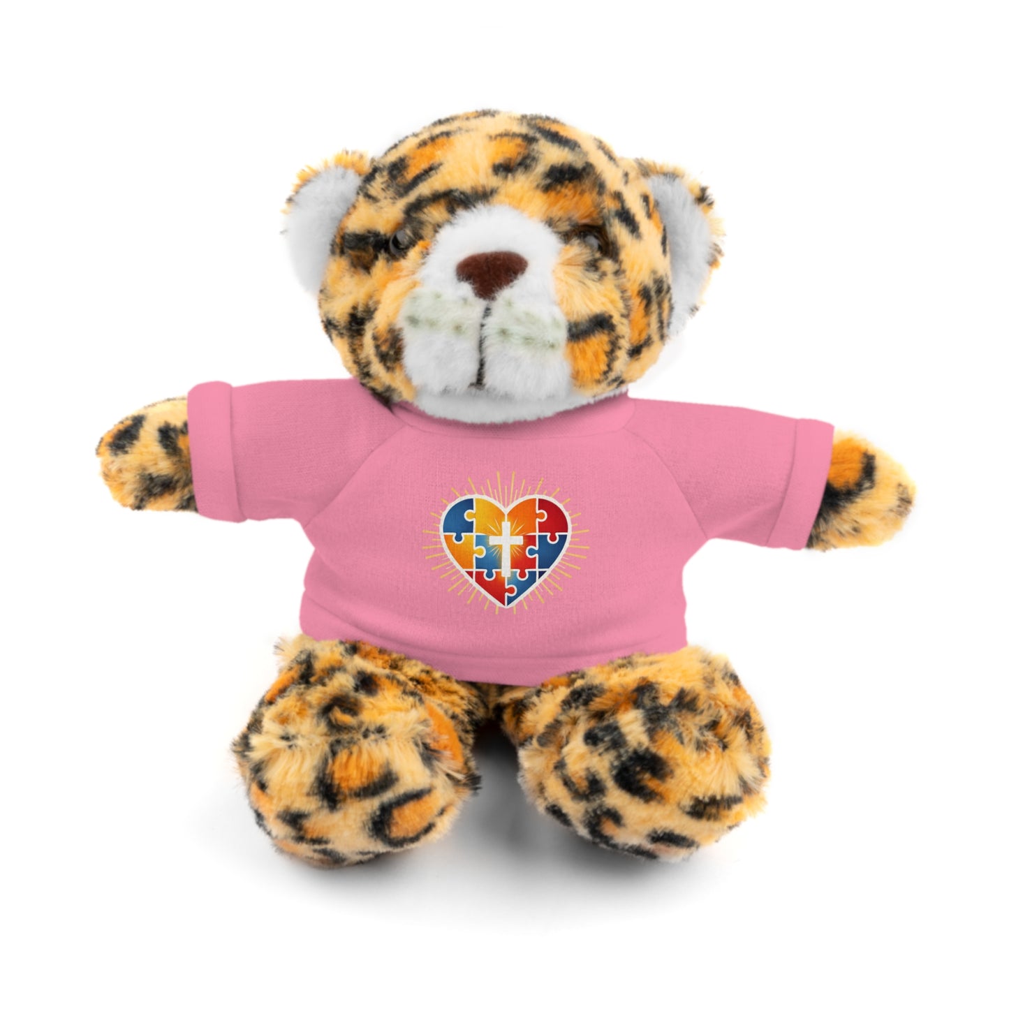 "Autism Puzzle Heart" — Teddy Plush Bear with Tee