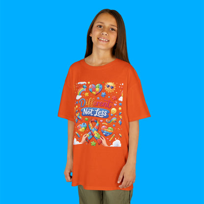 "Different Not Less" — Rainbow Graphic Kids Tee