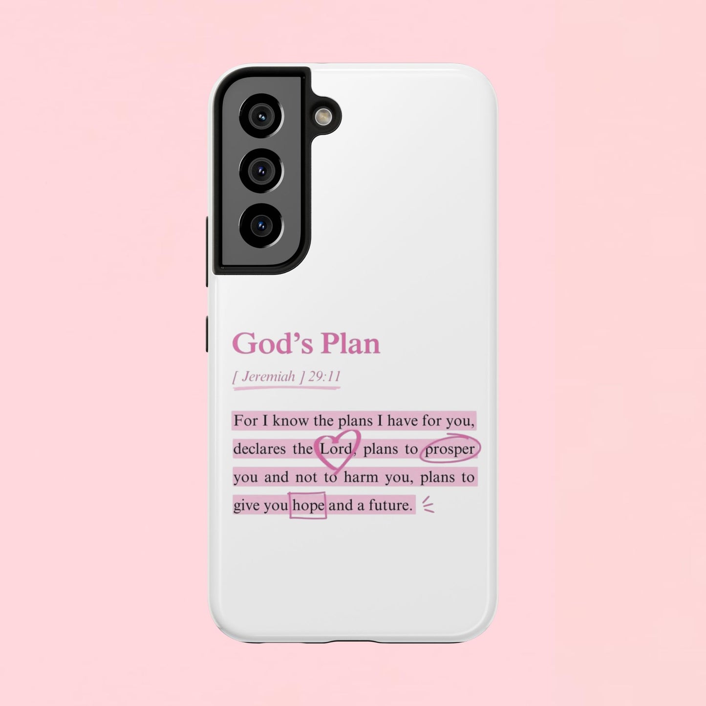 "God's Plan Jeremiah 29:11" — Inspirational Tough Phone Case