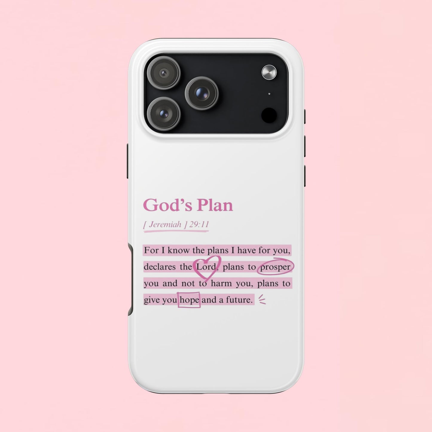 "God's Plan Jeremiah 29:11" — Inspirational Tough Phone Case
