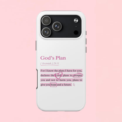 "God's Plan Jeremiah 29:11" — Inspirational Tough Phone Case