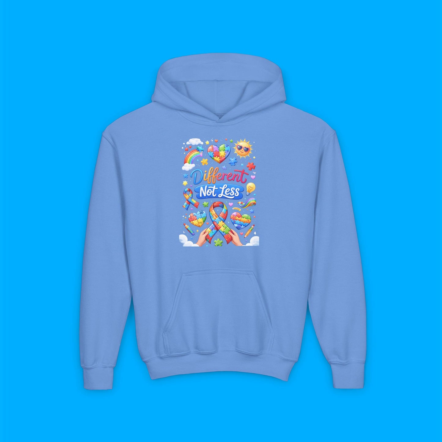 "Different Not Less" — Autism Awareness Youth Hoodie