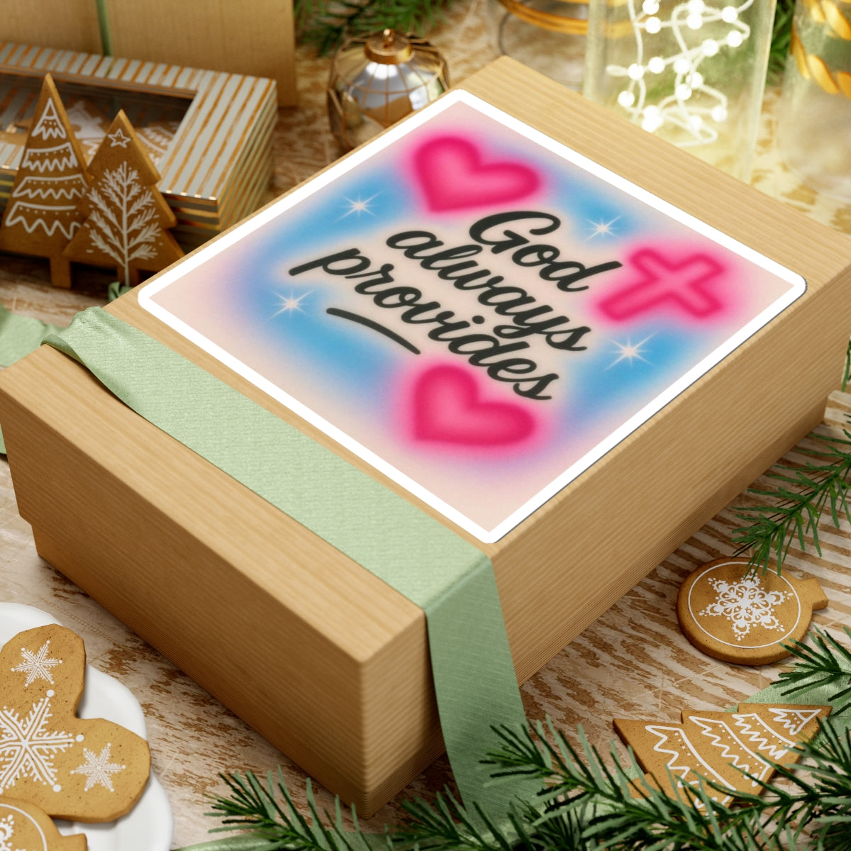 "God Always Provides" — Inspirational Kiss-Cut Sticker