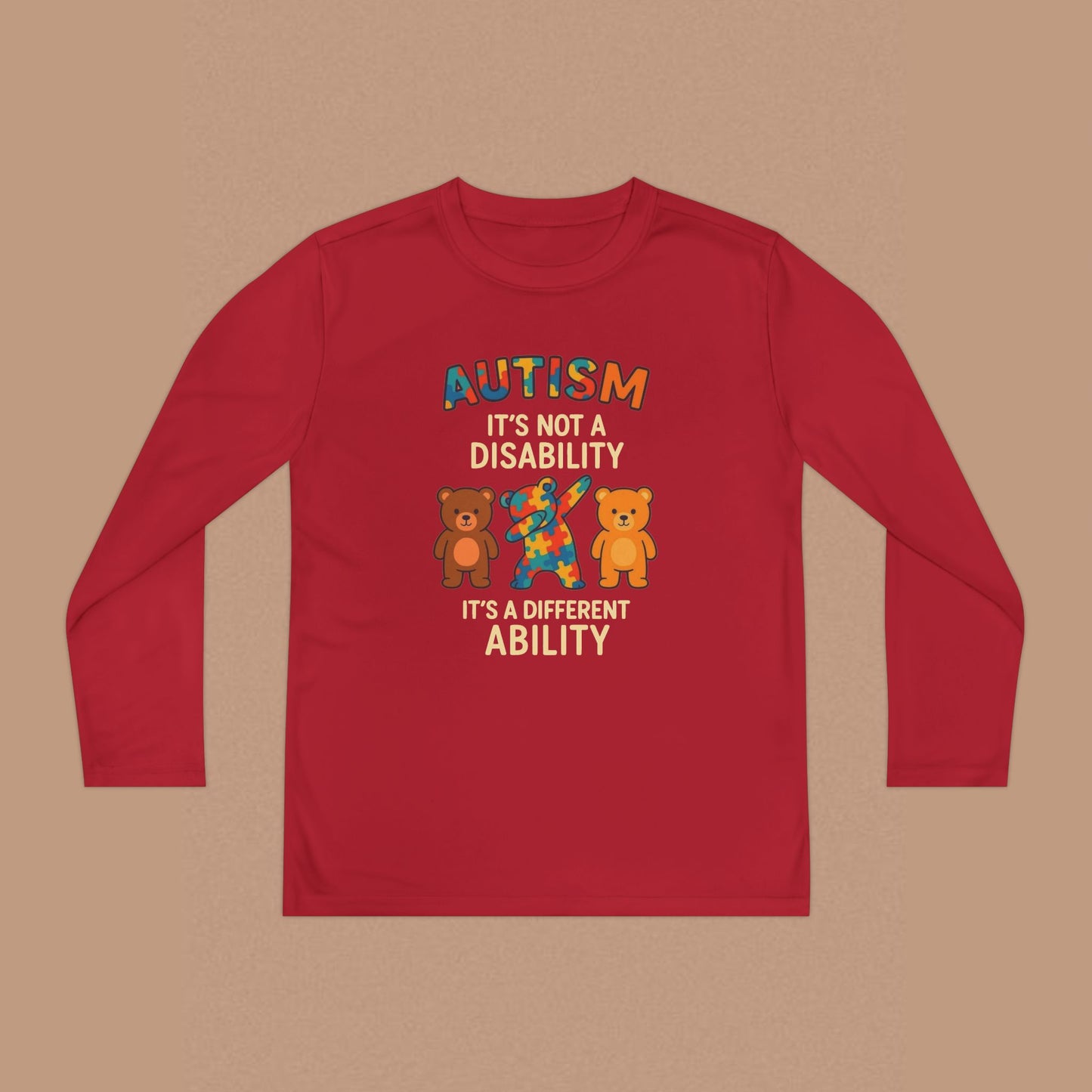 "Autism It's Not A Disability, It's A Different Ability" — Autism Awareness Youth Long Sleeve