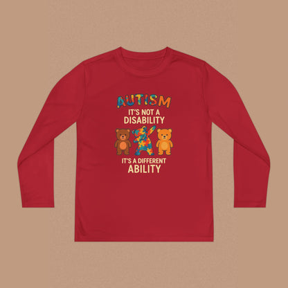 "Autism It's Not A Disability, It's A Different Ability" — Autism Awareness Youth Long Sleeve