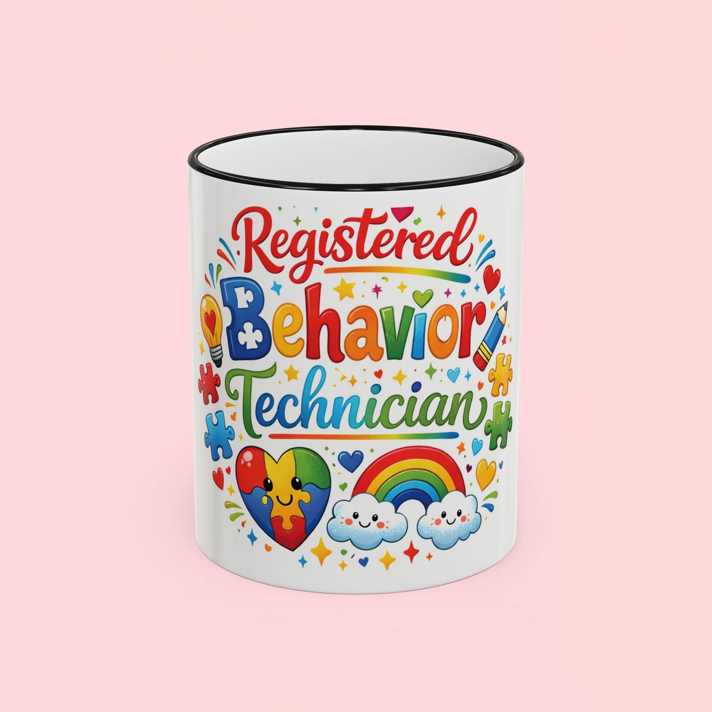"Registered Behavior Technician" — Colorful Autism Appreciation Ceramic Mug