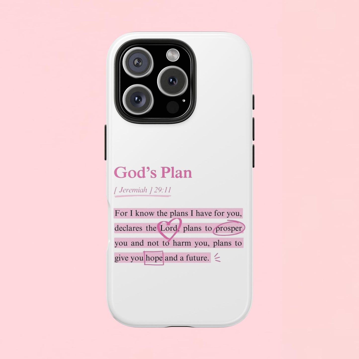 "God's Plan Jeremiah 29:11" — Inspirational Tough Phone Case