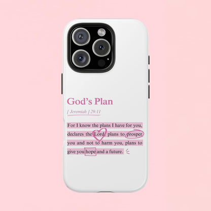 "God's Plan Jeremiah 29:11" — Inspirational Tough Phone Case