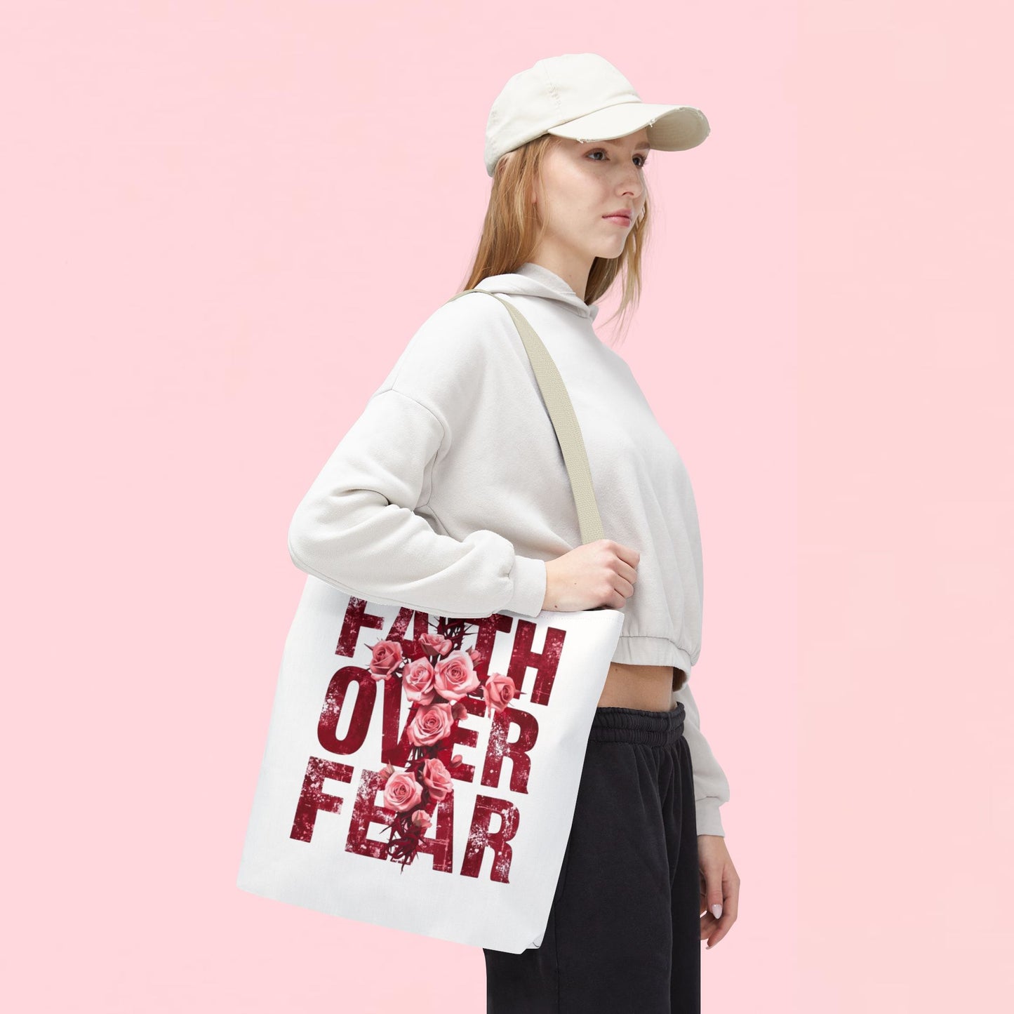 "Faith Over Fear" — Inspirational Tote Bag