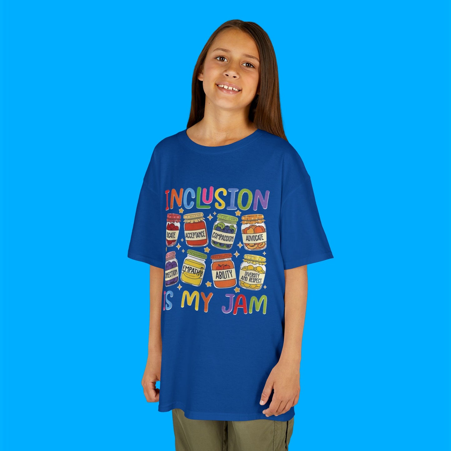 "Inclusion Is My Jam" — Rainbow Graphic Kids Tee