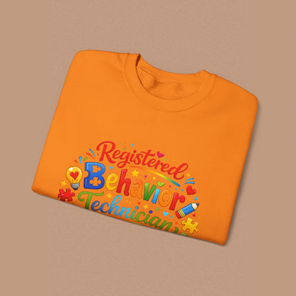 "Registered Behavior Technician" — Colorful Graphic Sweatshirt