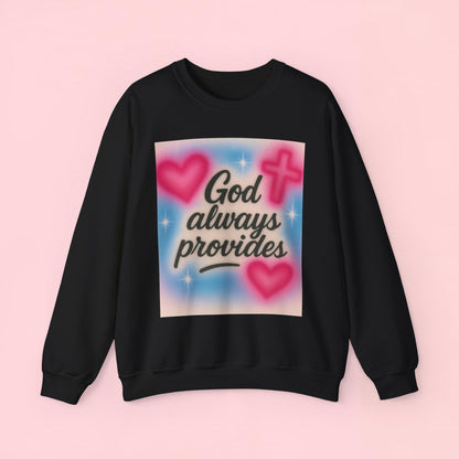 "God Always Provides" — Inspirational Graphic Sweatshirt