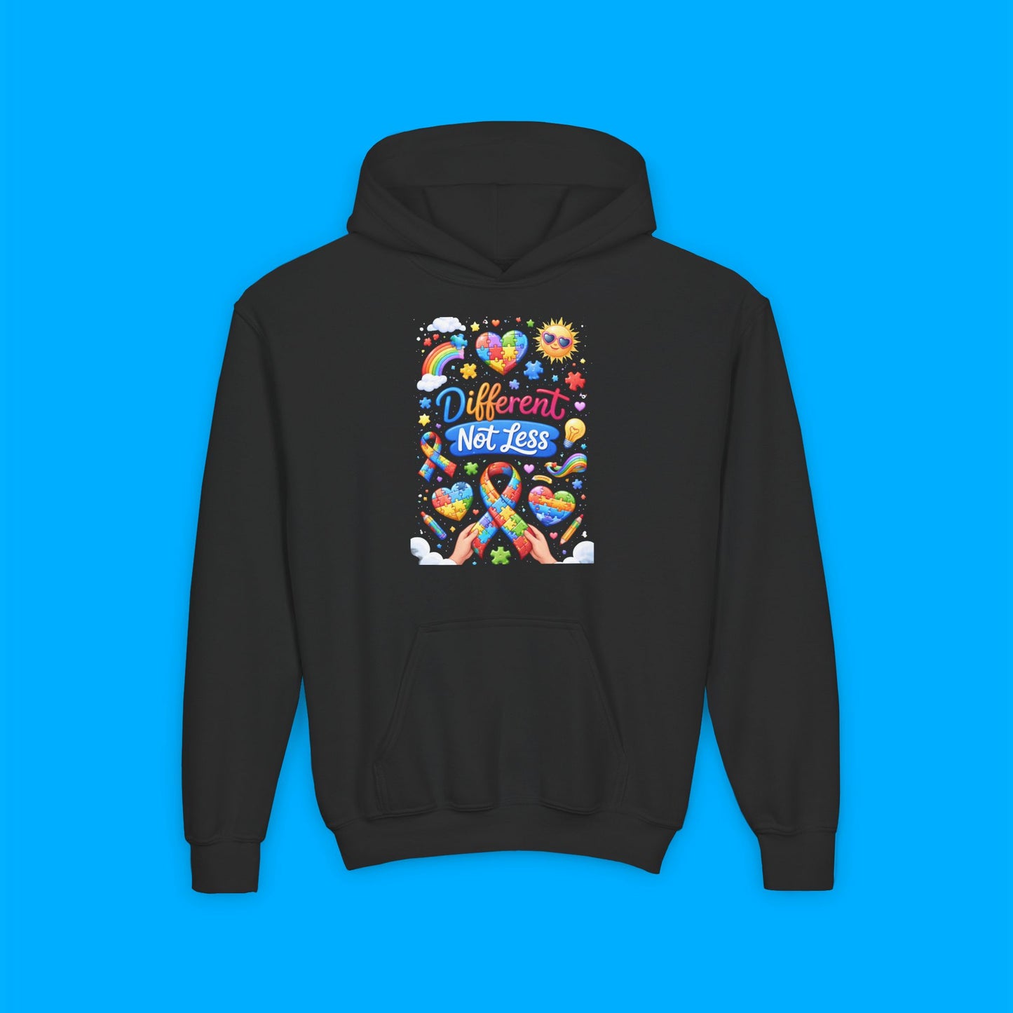 "Different Not Less" — Autism Awareness Youth Hoodie