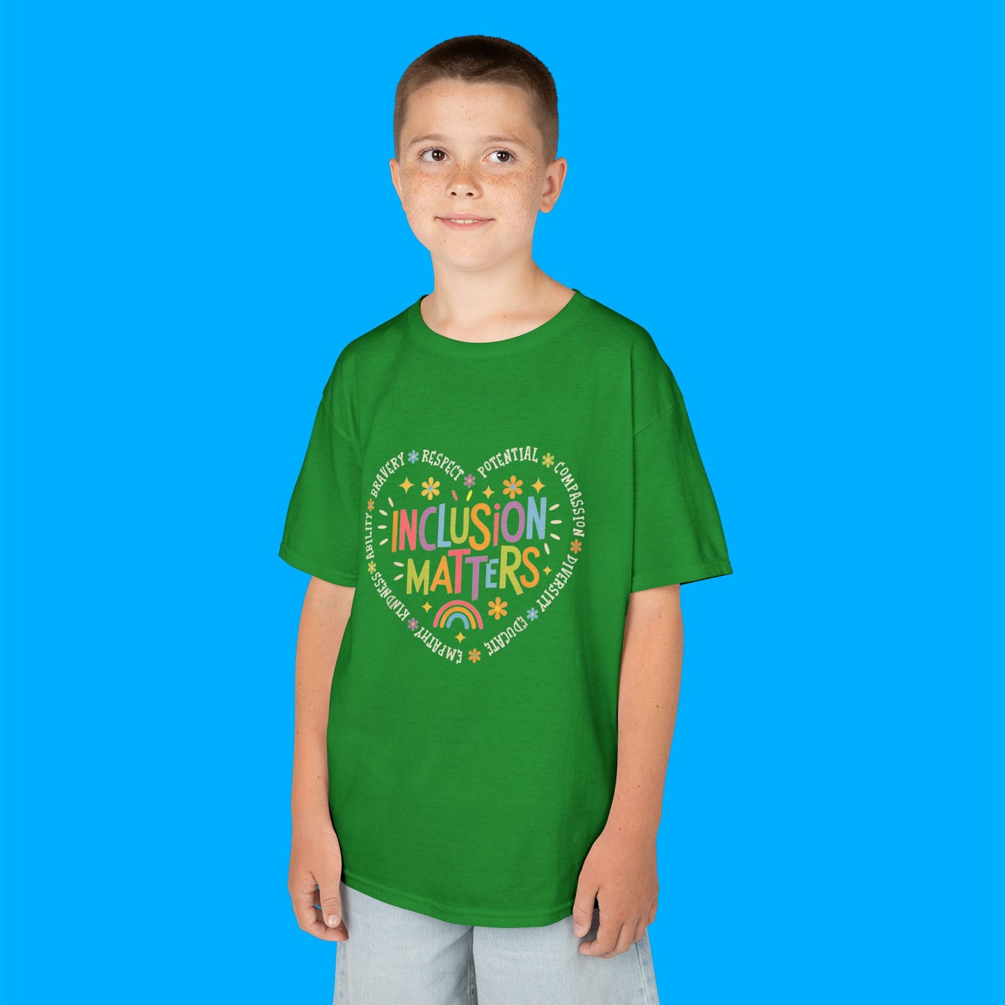 "Inclusion Matters" — Rainbow Graphic Kids Tee