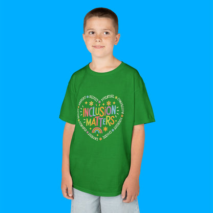 "Inclusion Matters" — Rainbow Graphic Kids Tee