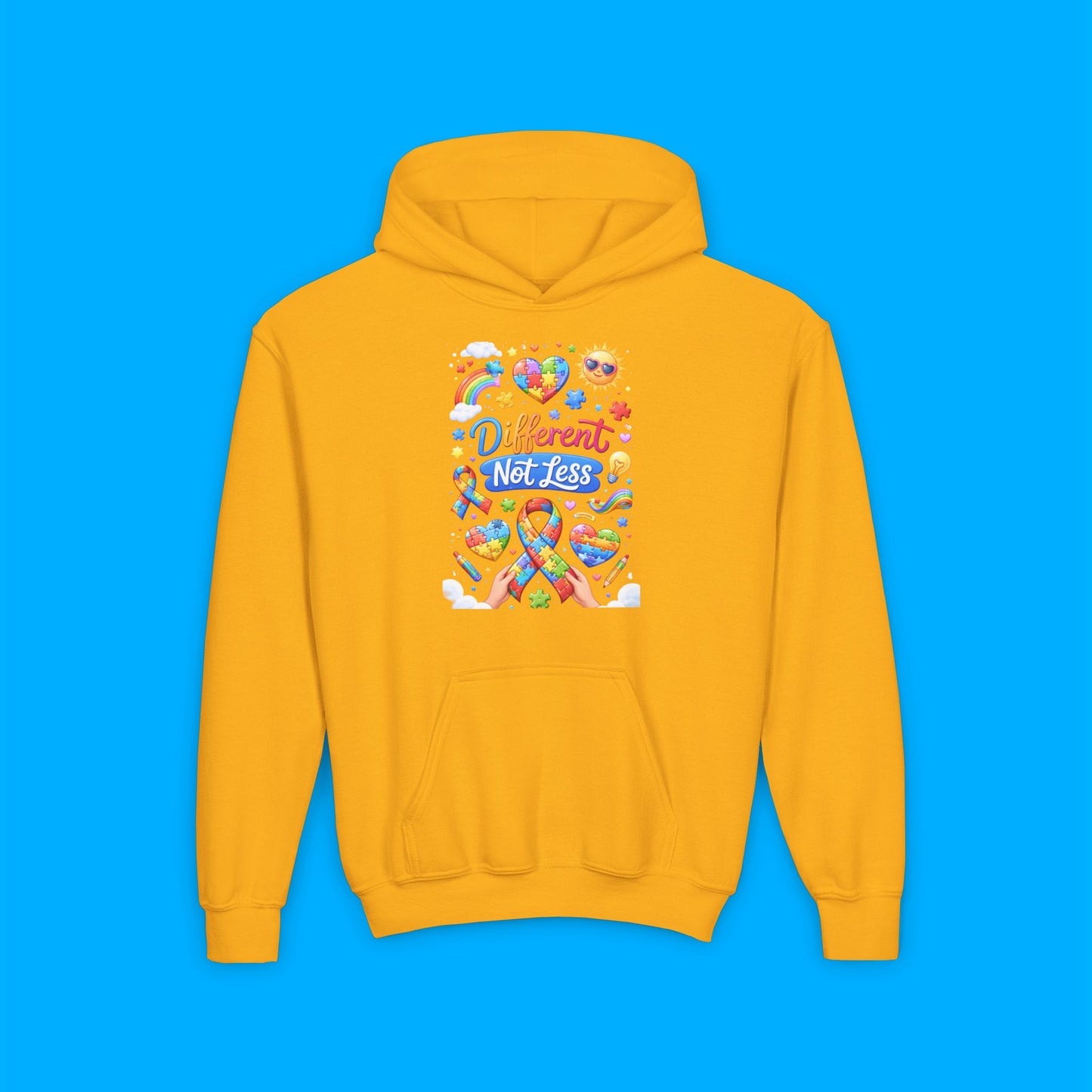 "Different Not Less" — Autism Awareness Youth Hoodie