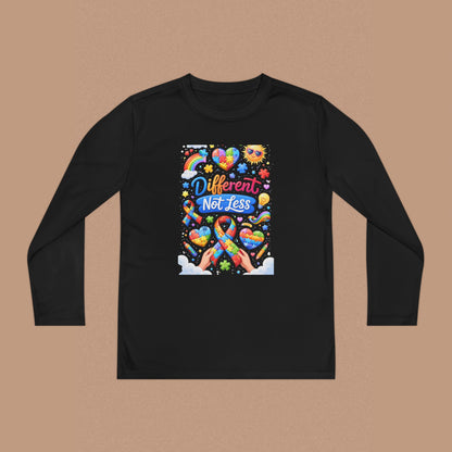 "Different Not Less" — Autism Awareness Youth Long Sleeve
