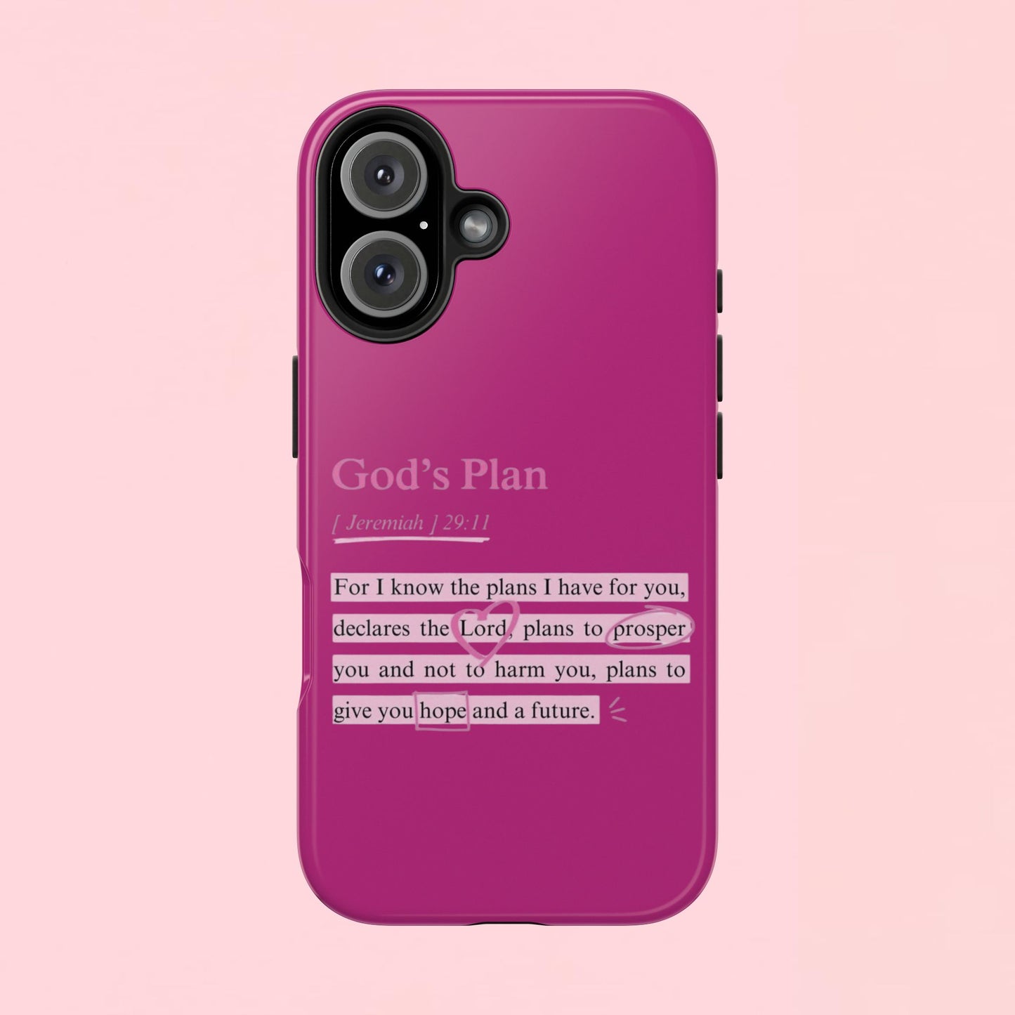 "God’s Plan Jeremiah 29:11" — Inspirational Tough Phone Case