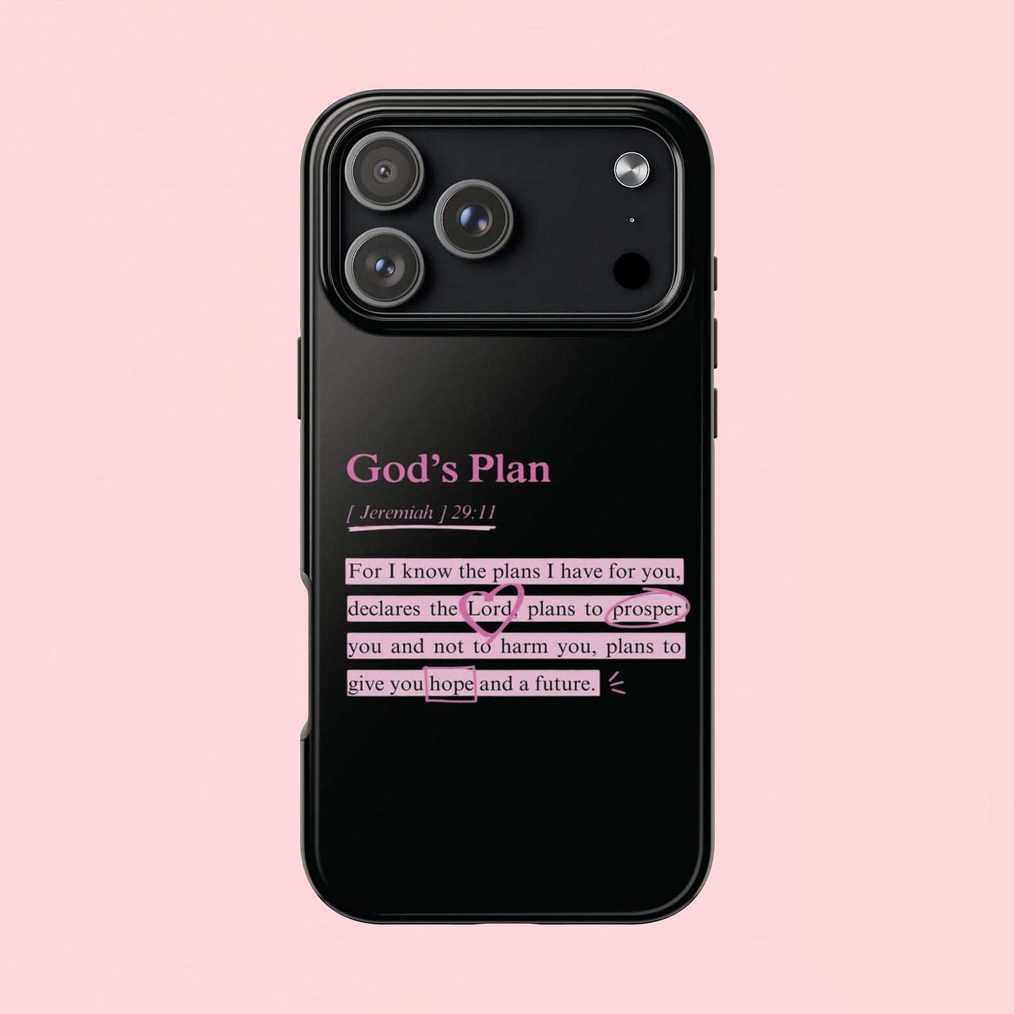 "God’s Plan Jeremiah 29:11" — Inspirational Tough Phone Case