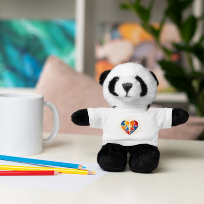 "Autism Puzzle Heart" — Teddy Plush Bear with Tee
