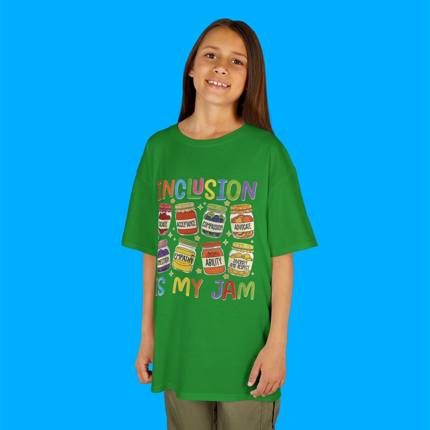 "Inclusion Is My Jam" — Rainbow Graphic Kids Tee
