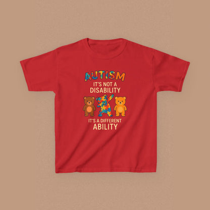 "Autism It's Not A Disability, It's A Different Ability" — Autism Awareness Kids T-Shirt