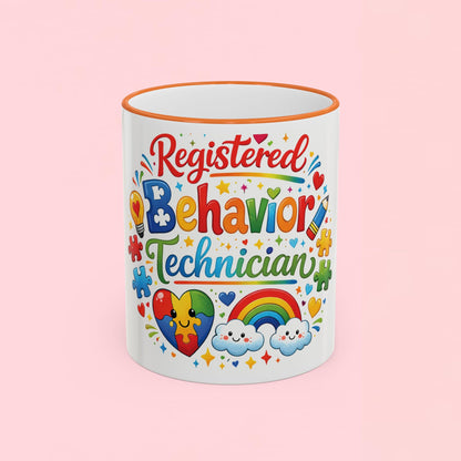 "Registered Behavior Technician" — Colorful Autism Appreciation Ceramic Mug