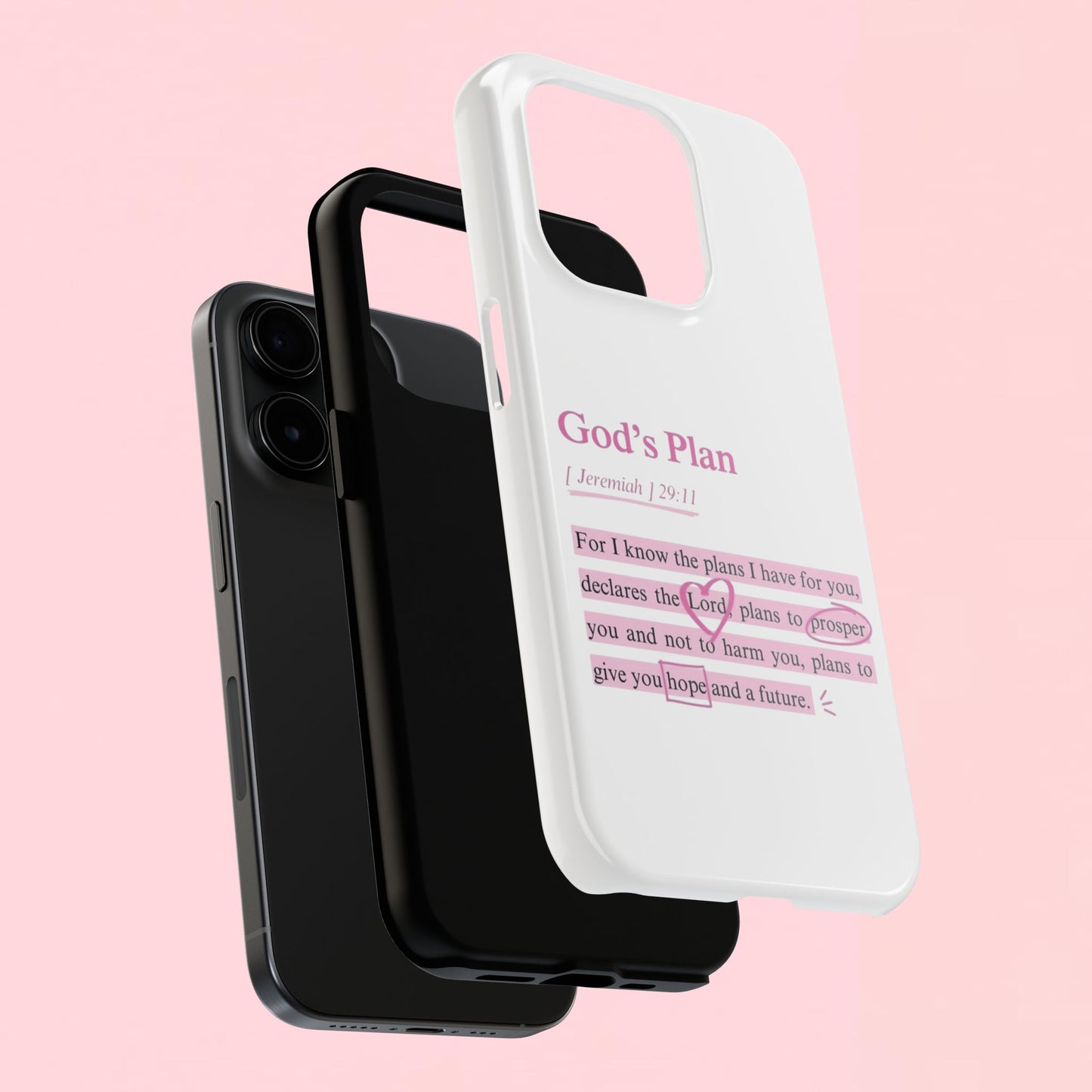 "God's Plan Jeremiah 29:11" — Inspirational Tough Phone Case