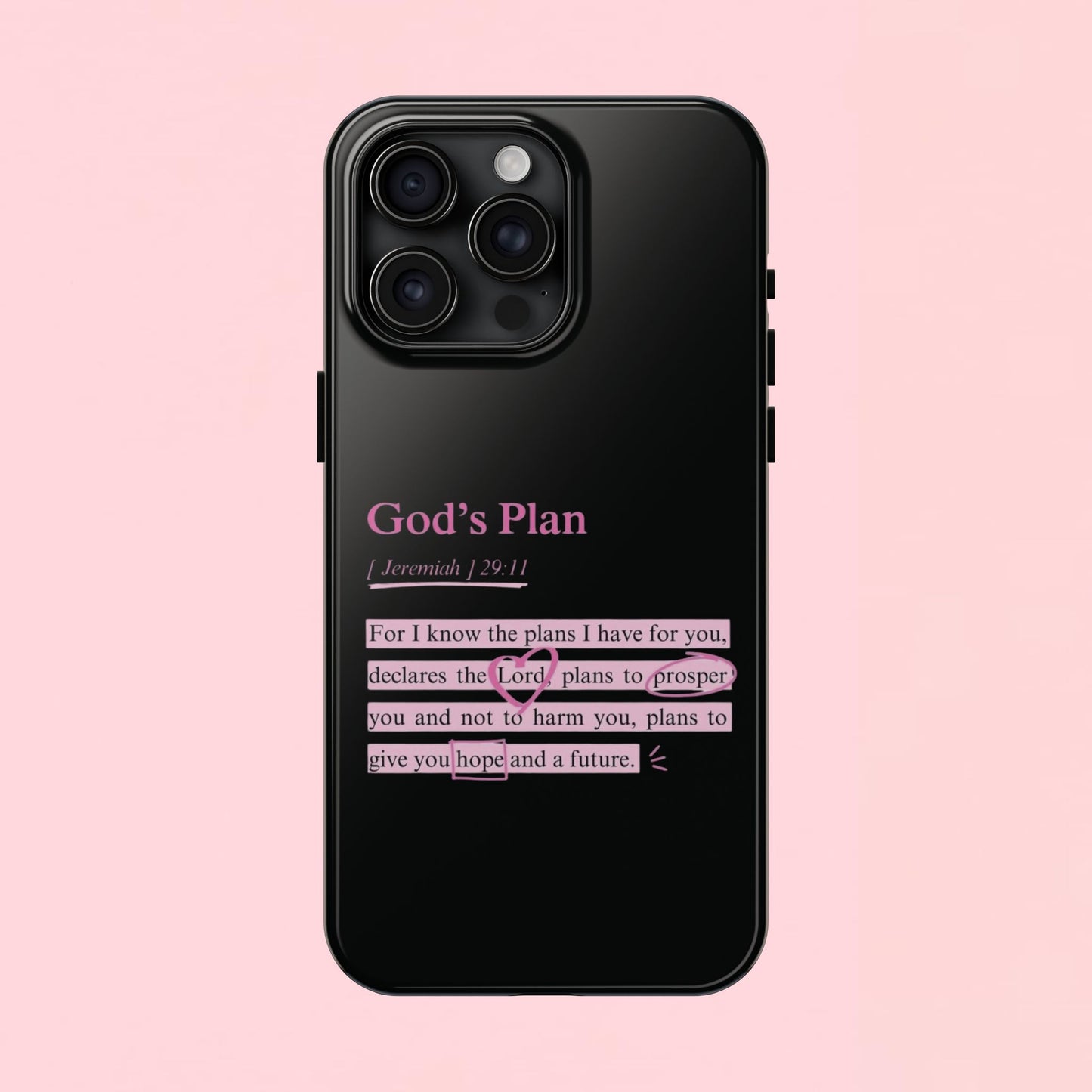 "God’s Plan Jeremiah 29:11" — Inspirational Tough Phone Case