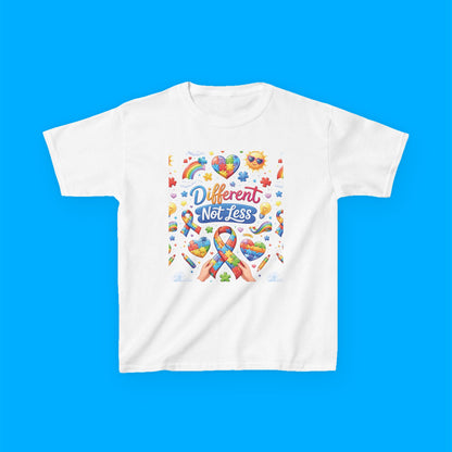 "Different Not Less" — Rainbow Graphic Kids Tee