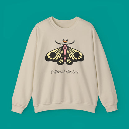 "Different Not Less" — Inspirational Graphic Sweatshirt