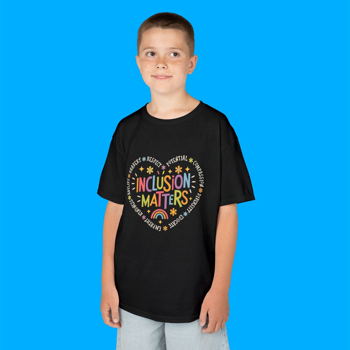 "Inclusion Matters" — Rainbow Graphic Kids Tee