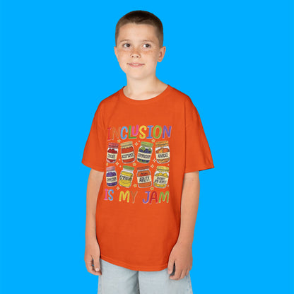 "Inclusion Is My Jam" — Rainbow Graphic Kids Tee