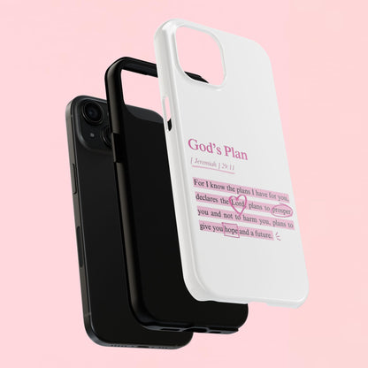 "God's Plan Jeremiah 29:11" — Inspirational Tough Phone Case