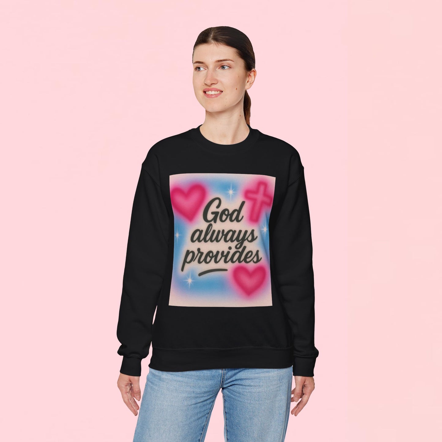 "God Always Provides" — Inspirational Graphic Sweatshirt