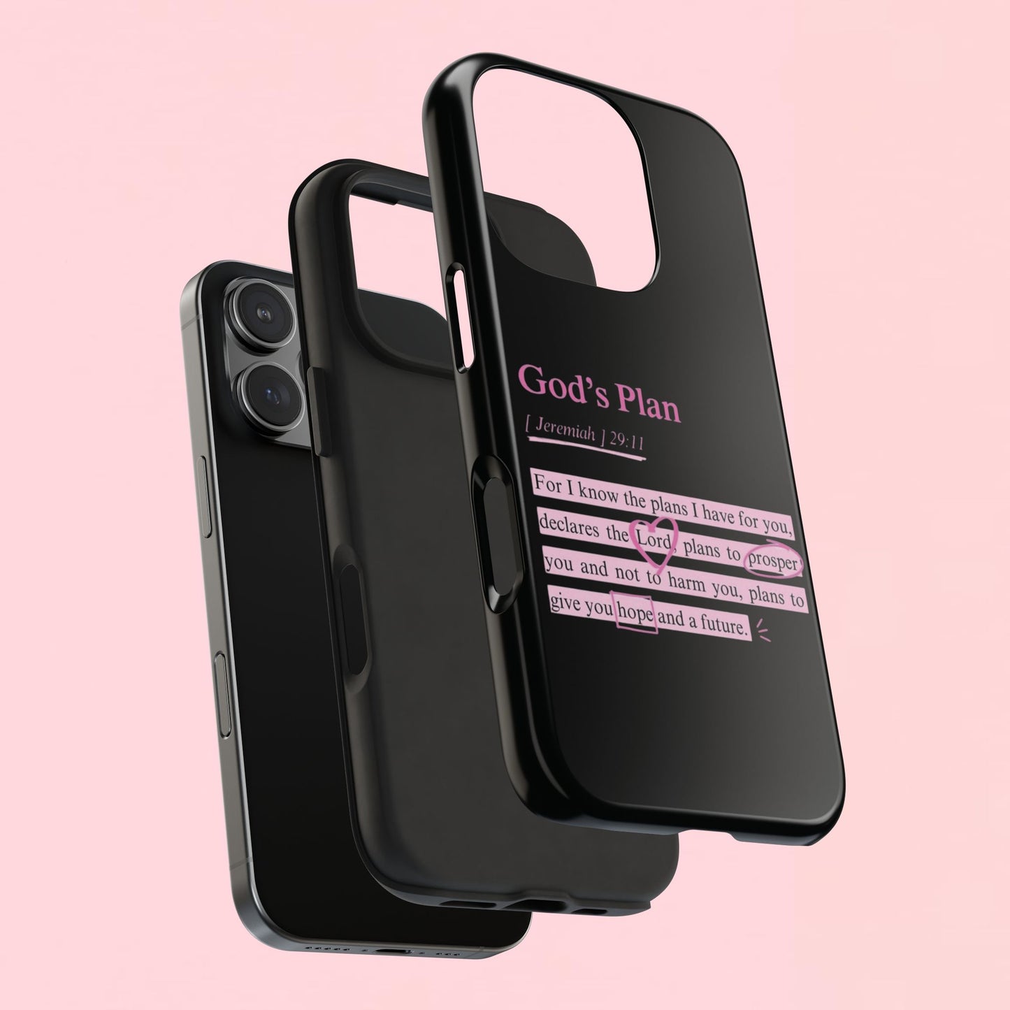 "God’s Plan Jeremiah 29:11" — Inspirational Tough Phone Case